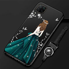 Silicone Candy Rubber Gel Dress Party Girl Soft Case Cover for Huawei Nova 6 SE Black