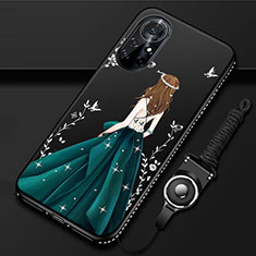 Silicone Candy Rubber Gel Dress Party Girl Soft Case Cover for Huawei Nova 8 Pro 5G Black