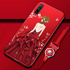 Silicone Candy Rubber Gel Dress Party Girl Soft Case Cover for Huawei Y9s Red