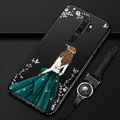 Silicone Candy Rubber Gel Dress Party Girl Soft Case Cover for Oppo A5 (2020) Green