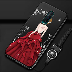 Silicone Candy Rubber Gel Dress Party Girl Soft Case Cover for Oppo R17 Pro Red Wine
