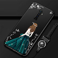 Silicone Candy Rubber Gel Dress Party Girl Soft Case Cover for Realme X2 Pro Green