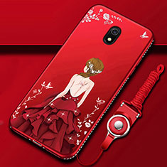Silicone Candy Rubber Gel Dress Party Girl Soft Case Cover for Xiaomi Redmi 8A Red