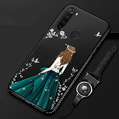 Silicone Candy Rubber Gel Dress Party Girl Soft Case Cover for Xiaomi Redmi Note 8T Black