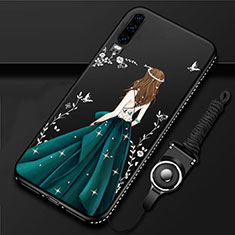 Silicone Candy Rubber Gel Dress Party Girl Soft Case Cover K01 for Huawei P30 Green