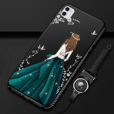 Silicone Candy Rubber Gel Dress Party Girl Soft Case Cover M01 for Apple iPhone 11 Green