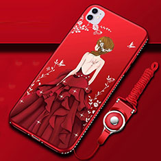 Silicone Candy Rubber Gel Dress Party Girl Soft Case Cover M01 for Apple iPhone 11 Red