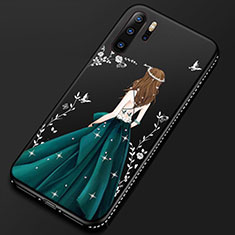 Silicone Candy Rubber Gel Dress Party Girl Soft Case Cover S01 for Huawei P30 Pro New Edition Black
