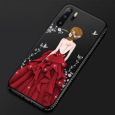 Silicone Candy Rubber Gel Dress Party Girl Soft Case Cover S01 for Huawei P30 Pro New Edition Red