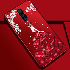 Silicone Candy Rubber Gel Dress Party Girl Soft Case Cover S01 for Oppo R17 Pro Red