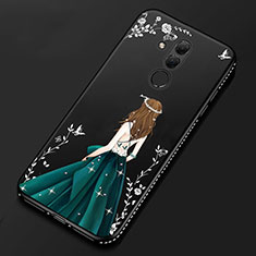 Silicone Candy Rubber Gel Fashionable Pattern Soft Case Cover for Huawei Mate 20 Lite Black