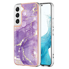 Silicone Candy Rubber Gel Fashionable Pattern Soft Case Cover for Samsung Galaxy S22 Plus 5G Purple