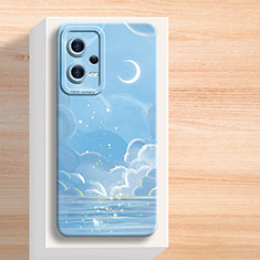 Silicone Candy Rubber Gel Fashionable Pattern Soft Case Cover for Xiaomi Redmi Note 12 Pro 5G Blue