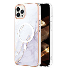 Silicone Candy Rubber Gel Fashionable Pattern Soft Case Cover Mag-Safe Magnetic for Apple iPhone 13 Pro White