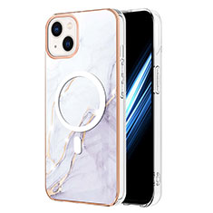 Silicone Candy Rubber Gel Fashionable Pattern Soft Case Cover Mag-Safe Magnetic for Apple iPhone 14 Plus White
