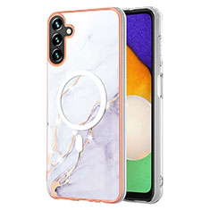 Silicone Candy Rubber Gel Fashionable Pattern Soft Case Cover Mag-Safe Magnetic for Samsung Galaxy A34 5G White