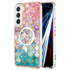 Silicone Candy Rubber Gel Fashionable Pattern Soft Case Cover Mag-Safe Magnetic for Samsung Galaxy S22 5G Colorful