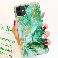 Silicone Candy Rubber Gel Fashionable Pattern Soft Case Cover S01 for Apple iPhone 11 Green