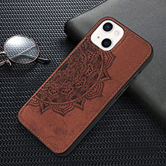 Silicone Candy Rubber Gel Fashionable Pattern Soft Case Cover S01 for Apple iPhone 13 Mini Brown
