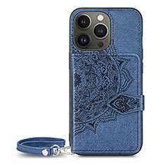 Silicone Candy Rubber Gel Fashionable Pattern Soft Case Cover S01 for Apple iPhone 13 Pro Blue