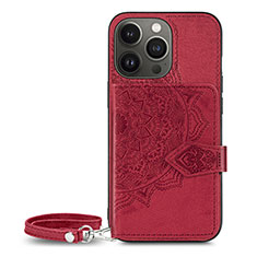 Silicone Candy Rubber Gel Fashionable Pattern Soft Case Cover S01 for Apple iPhone 13 Pro Max Red