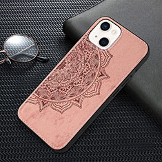 Silicone Candy Rubber Gel Fashionable Pattern Soft Case Cover S01 for Apple iPhone 13 Rose Gold