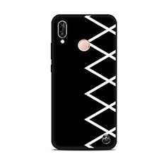Silicone Candy Rubber Gel Fashionable Pattern Soft Case Cover S01 for Huawei P20 Lite Black
