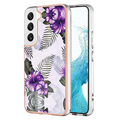 Silicone Candy Rubber Gel Fashionable Pattern Soft Case Cover S01 for Samsung Galaxy S22 Plus 5G Purple