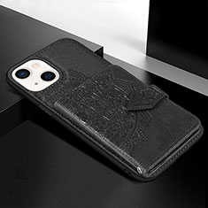 Silicone Candy Rubber Gel Fashionable Pattern Soft Case Cover S02 for Apple iPhone 13 Black