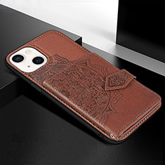 Silicone Candy Rubber Gel Fashionable Pattern Soft Case Cover S02 for Apple iPhone 13 Mini Brown