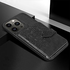 Silicone Candy Rubber Gel Fashionable Pattern Soft Case Cover S02 for Apple iPhone 13 Pro Black