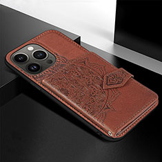 Silicone Candy Rubber Gel Fashionable Pattern Soft Case Cover S02 for Apple iPhone 14 Pro Max Brown