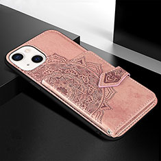 Silicone Candy Rubber Gel Fashionable Pattern Soft Case Cover S02 for Apple iPhone 14 Rose Gold