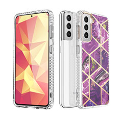 Silicone Candy Rubber Gel Fashionable Pattern Soft Case Cover S03 for Samsung Galaxy S22 Plus 5G Purple