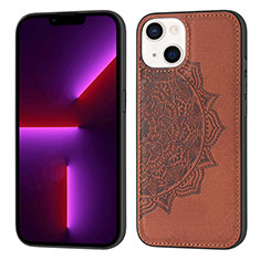 Silicone Candy Rubber Gel Fashionable Pattern Soft Case Cover S04 for Apple iPhone 13 Brown