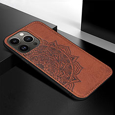 Silicone Candy Rubber Gel Fashionable Pattern Soft Case Cover S05 for Apple iPhone 14 Pro Brown