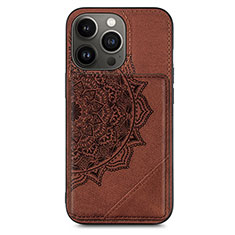 Silicone Candy Rubber Gel Fashionable Pattern Soft Case Cover S06 for Apple iPhone 13 Pro Brown