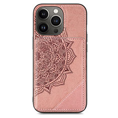 Silicone Candy Rubber Gel Fashionable Pattern Soft Case Cover S06 for Apple iPhone 13 Pro Rose Gold