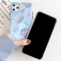 Silicone Candy Rubber Gel Fashionable Pattern Soft Case Cover S15 for Apple iPhone 11 Pro Sky Blue