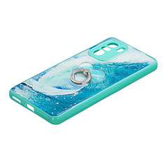 Silicone Candy Rubber Gel Fashionable Pattern Soft Case Cover with Finger Ring Stand Y01X for Xiaomi Mi 11X Pro 5G Green