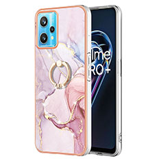 Silicone Candy Rubber Gel Fashionable Pattern Soft Case Cover with Finger Ring Stand Y05B for Realme 9 Pro 5G Pink