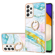 Silicone Candy Rubber Gel Fashionable Pattern Soft Case Cover with Finger Ring Stand Y05B for Samsung Galaxy A52 5G Colorful