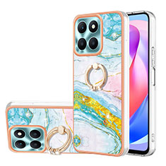 Silicone Candy Rubber Gel Fashionable Pattern Soft Case Cover with Finger Ring Stand YB5 for Huawei Honor X6a Colorful