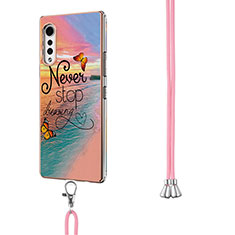 Silicone Candy Rubber Gel Fashionable Pattern Soft Case Cover with Lanyard Strap Y01B for LG Velvet 5G Mixed