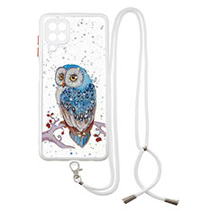 Silicone Candy Rubber Gel Fashionable Pattern Soft Case Cover with Lanyard Strap Y01X for Samsung Galaxy F12 Mixed