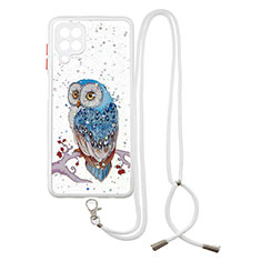 Silicone Candy Rubber Gel Fashionable Pattern Soft Case Cover with Lanyard Strap Y01X for Samsung Galaxy M12 Mixed