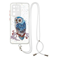 Silicone Candy Rubber Gel Fashionable Pattern Soft Case Cover with Lanyard Strap Y01X for Samsung Galaxy S20 Ultra 5G Mixed