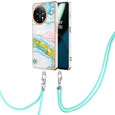 Silicone Candy Rubber Gel Fashionable Pattern Soft Case Cover with Lanyard Strap Y05B for OnePlus 11 5G Colorful