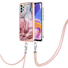 Silicone Candy Rubber Gel Fashionable Pattern Soft Case Cover with Lanyard Strap YB7 for Samsung Galaxy A33 5G Mixed