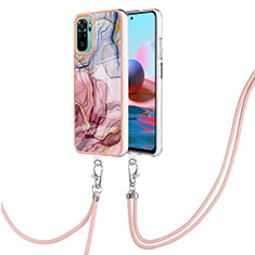 Silicone Candy Rubber Gel Fashionable Pattern Soft Case Cover with Lanyard Strap YB7 for Xiaomi Poco M5S Mixed